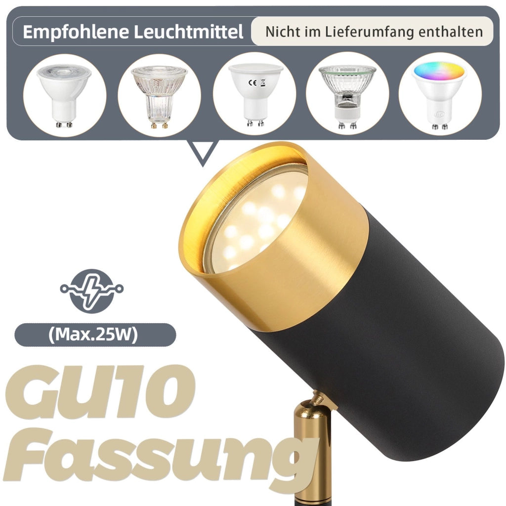 ZMH Faretto da soffitto 4 fiamme GU10 nero oro moderni per soggiorno