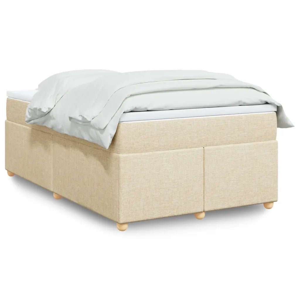 Giroletto a Molle con Materasso Crema 120x190 cm in Tessuto