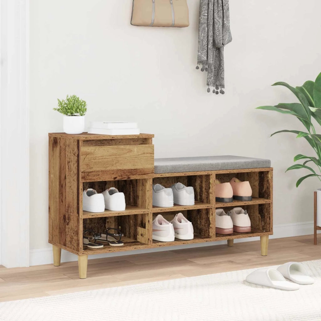 Mobile per scarpe con cassetto Legno vecchio 102 x 36 x 60 cm