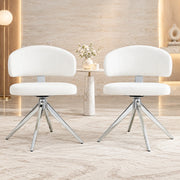 Set 2 sedie da pranzo girevoli a 360° in PU bianco HAVRYA