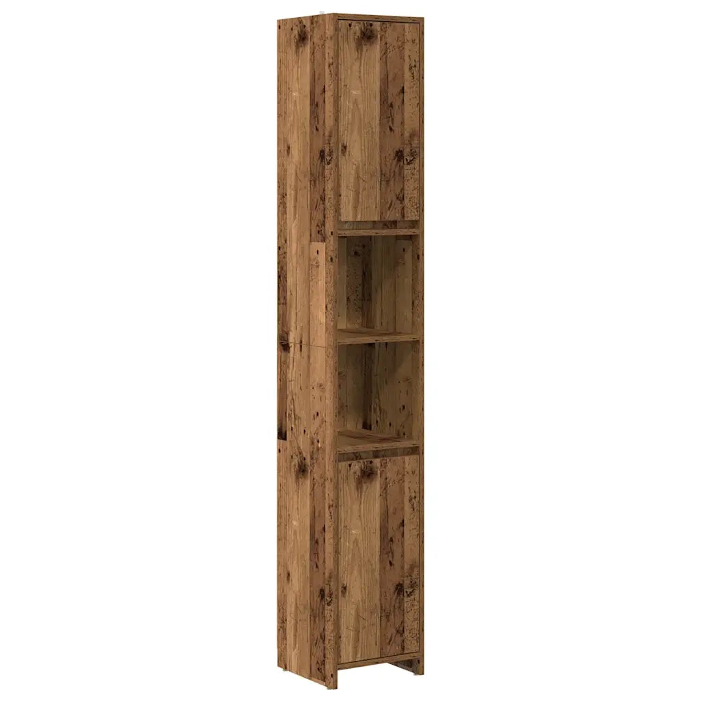 Set Mobili da Bagno 4 pz Legno Antico in Legno Multistrato