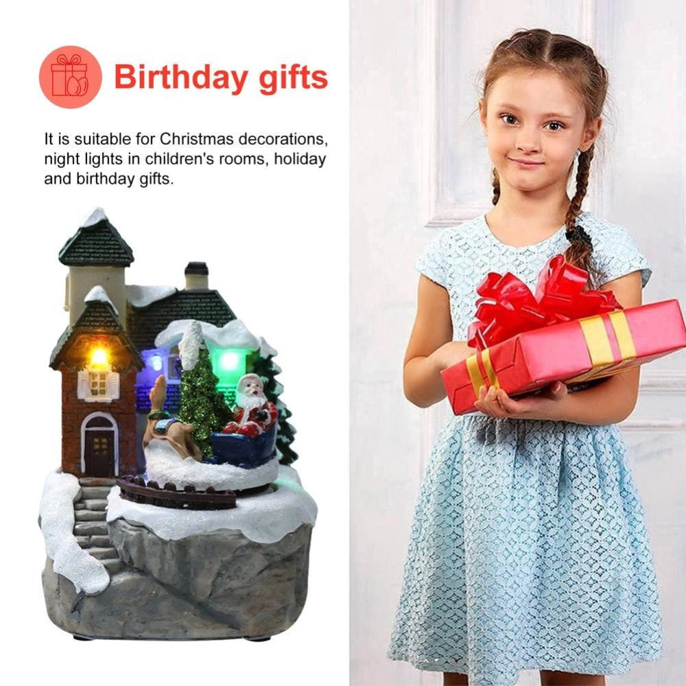 Trade Shop - Paesaggio Statuette Tema Decorazione Natale Da 15 Cm Con Luce A Led Vari Modelli -