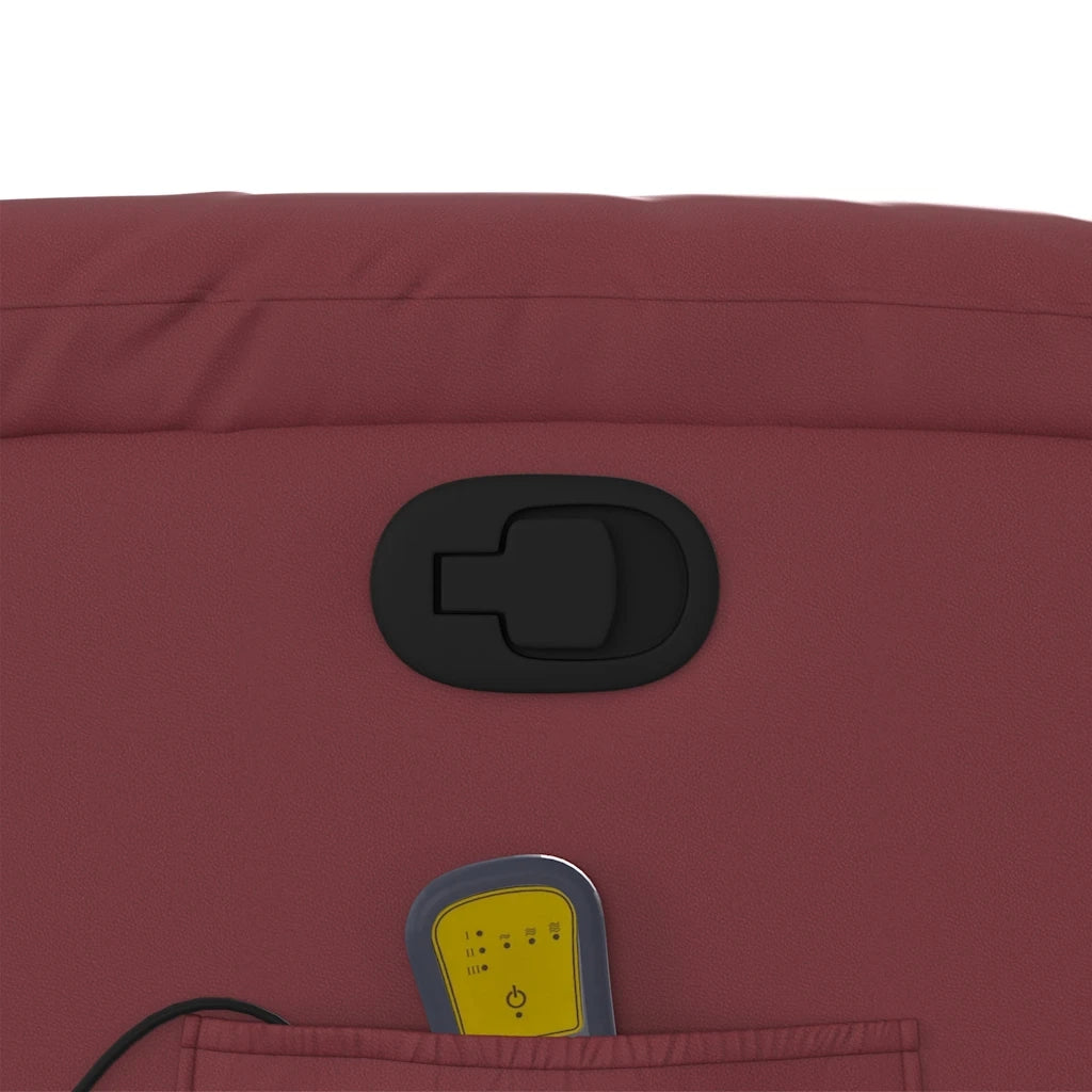 Divano Sedia-Poltrona Massaggiante Reclinabile Rosso vino in Similpelle 282141