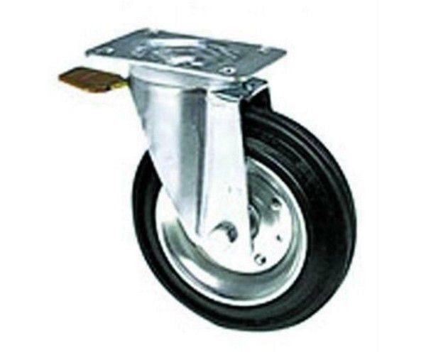 Blinky Ruote Gommate Base Girevole Con Freno 80X24Mm
