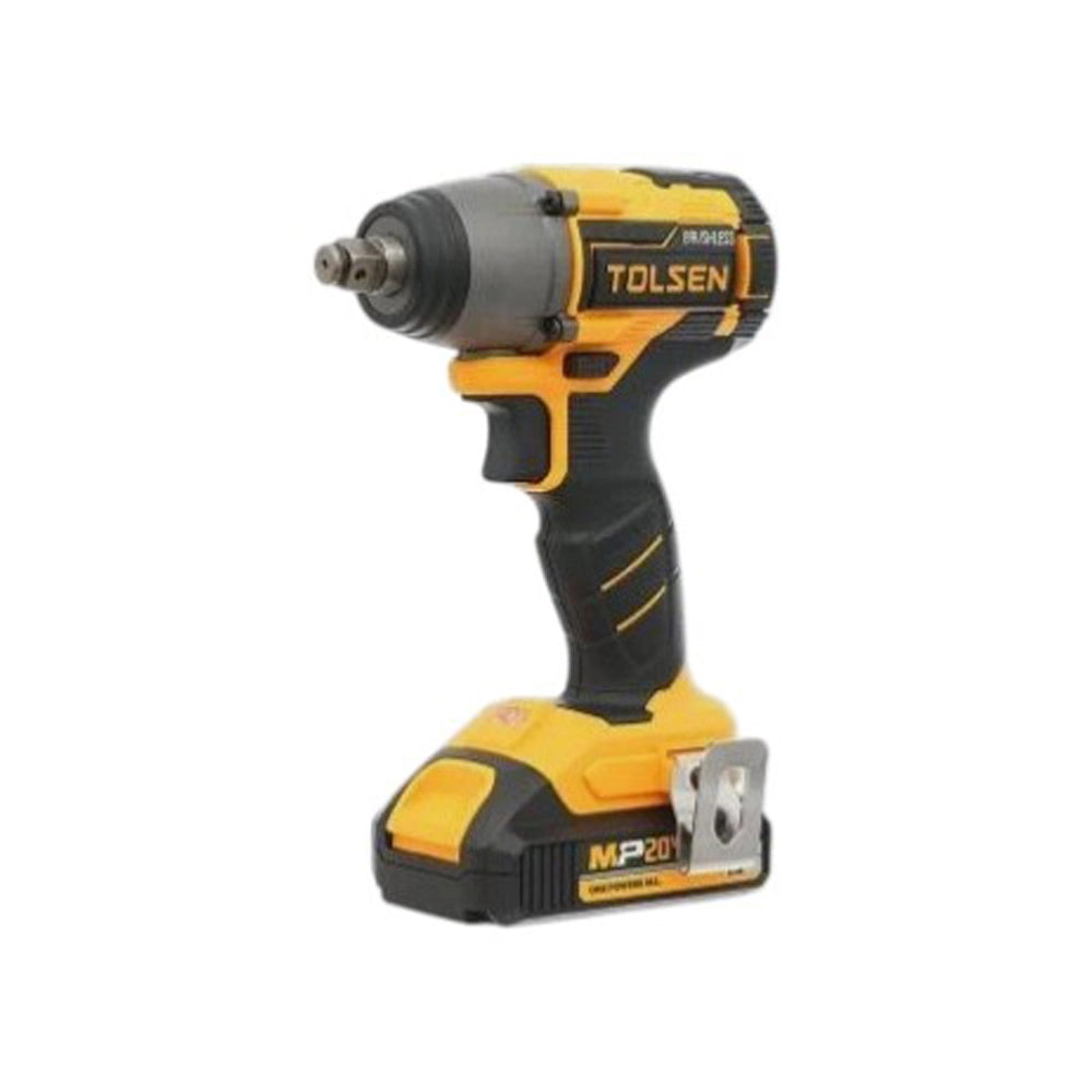 AVVITATORE A IMPULSI BRUSHLESS A BATTERIA 20V 1/2" 300Nm+2 BATTERIE 2Ah TOLSEN