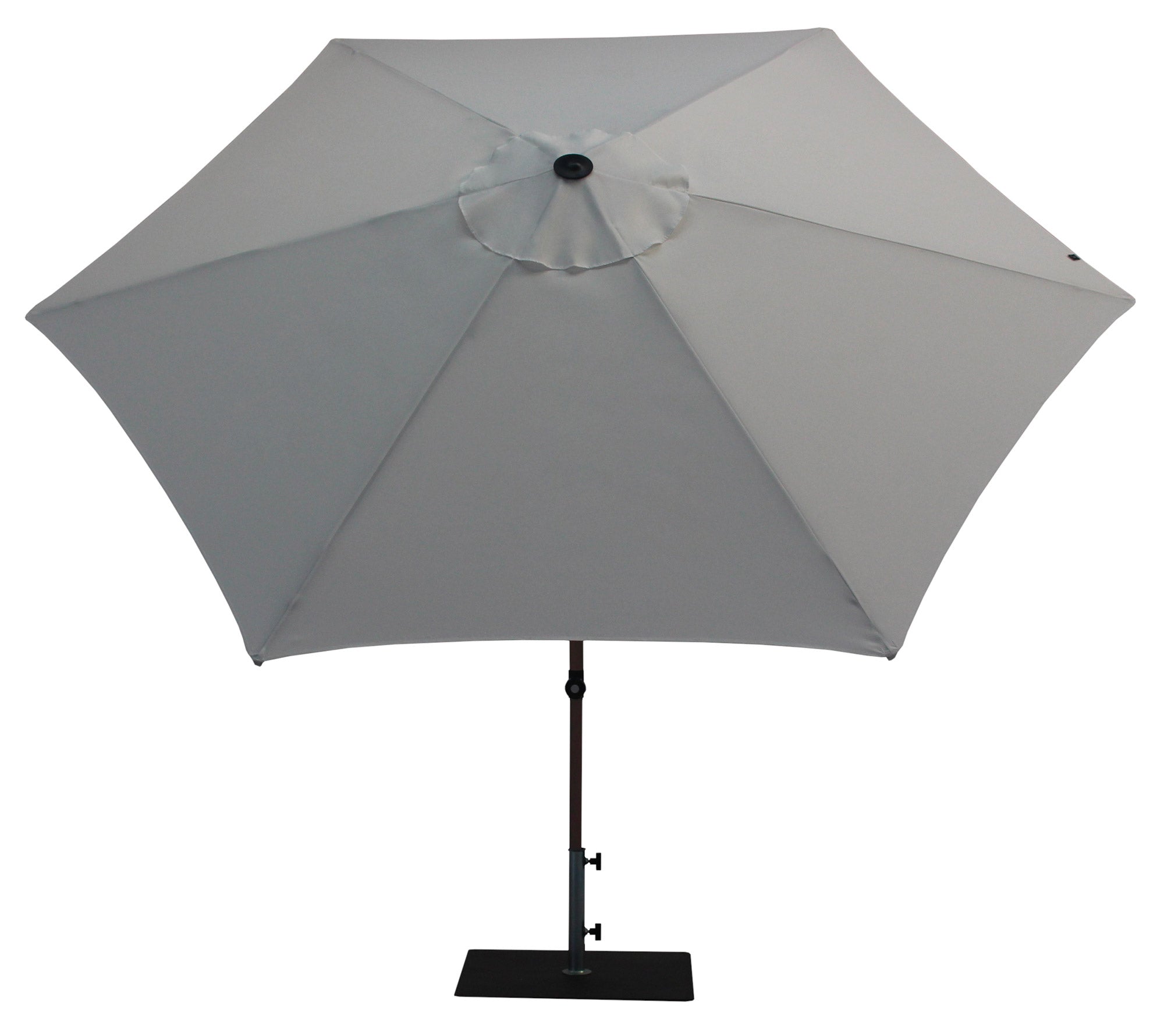 Ombrellone da Giardino Ø3 m Palo Ø38 mm in Alluminio Effetto Legno Tessuto Poliestere Trend Wood Bianco