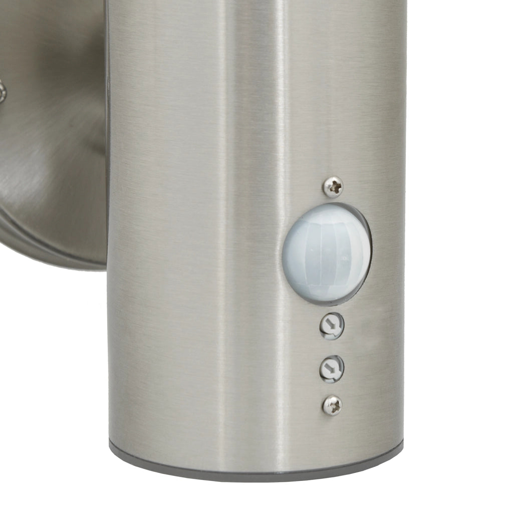 Lampada da Parete da Esterno con Sensore 2 pezzi Argento Acciaio Inossidabile IP44