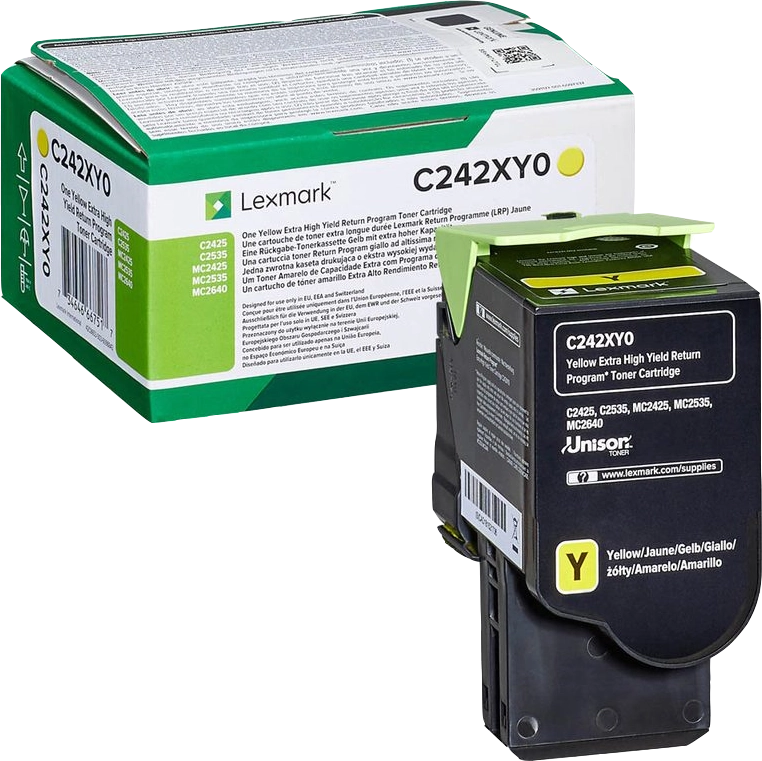 ORIGINAL Lexmark toner giallo C242XY0 C/MC2425/2535 ~3500 Seiten