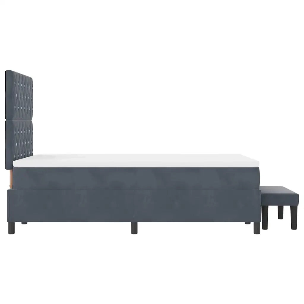 Letto a molle con materasso Grigio scuro 120 x 200 cm Velluto 3344439