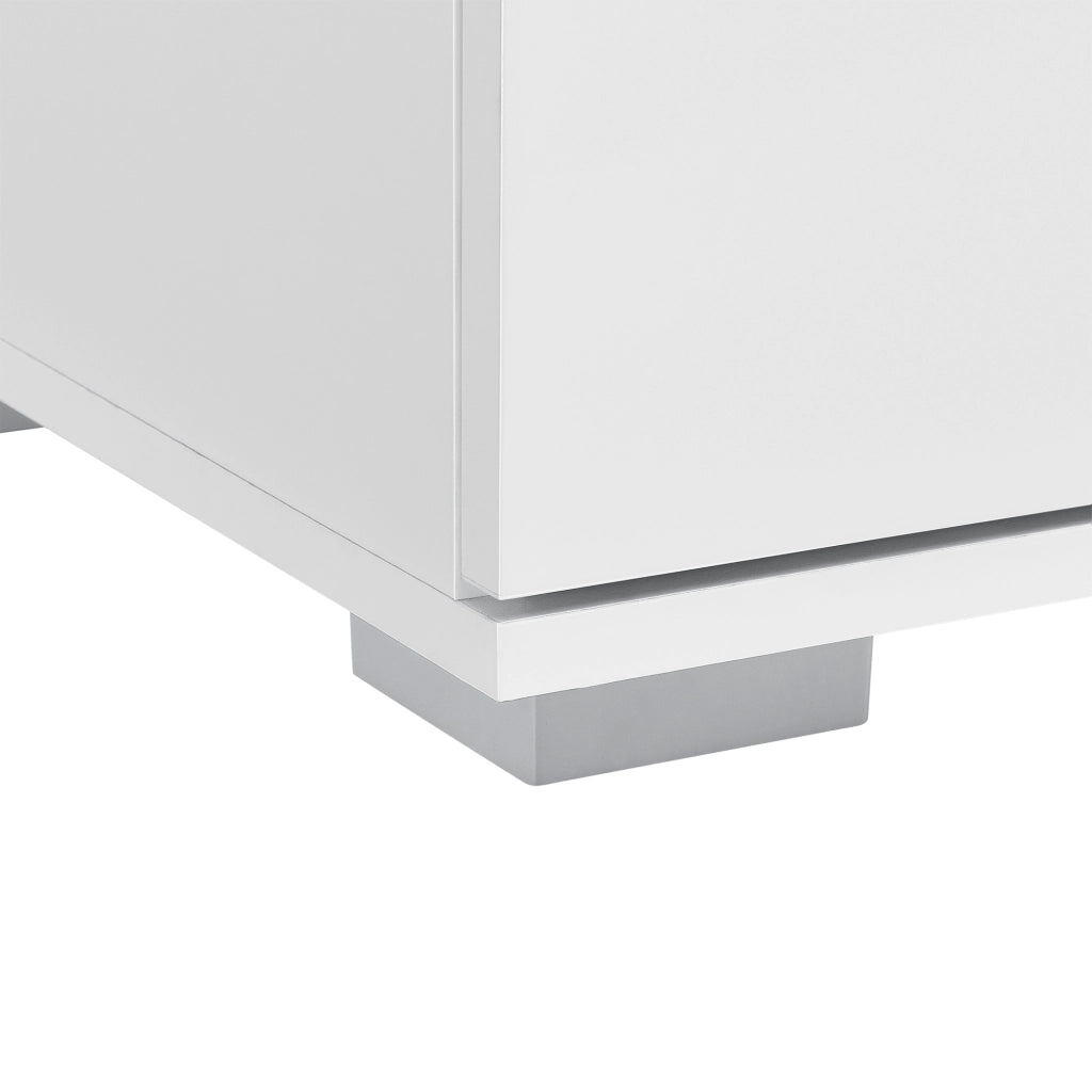 Mobile TV con Scomparti Chiusi e Aperti 34,5 x 120 x 40 cm - Bianco Lucido [en.casa]