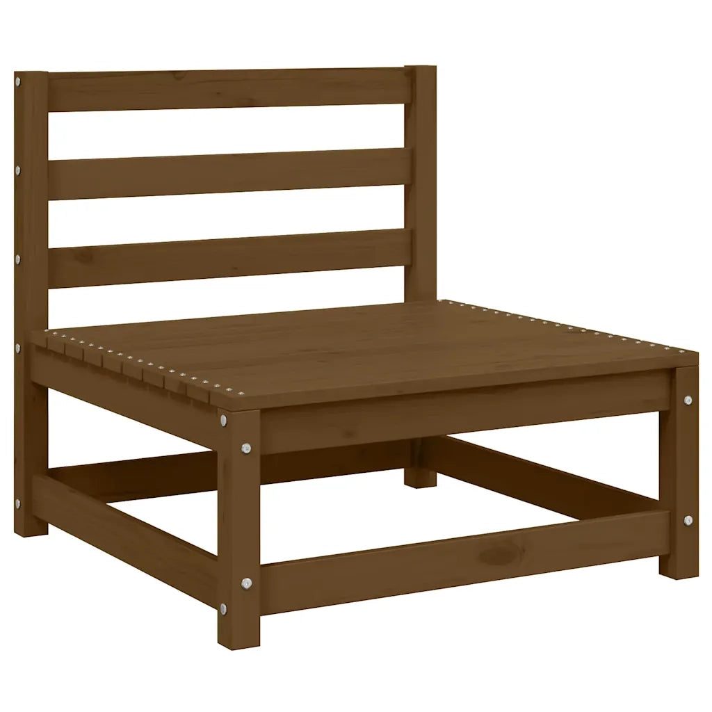 Set Divani da Giardino 2 pz Cuscini Marrone ambra Pino Massello 805748