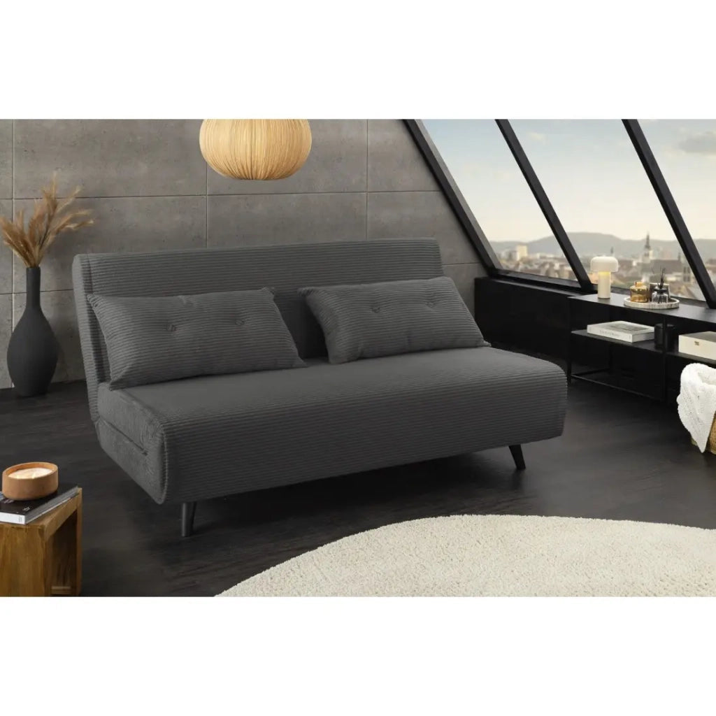 Divano trasformabile retto PRESTO grigio scuro – Divano letto 2 posti