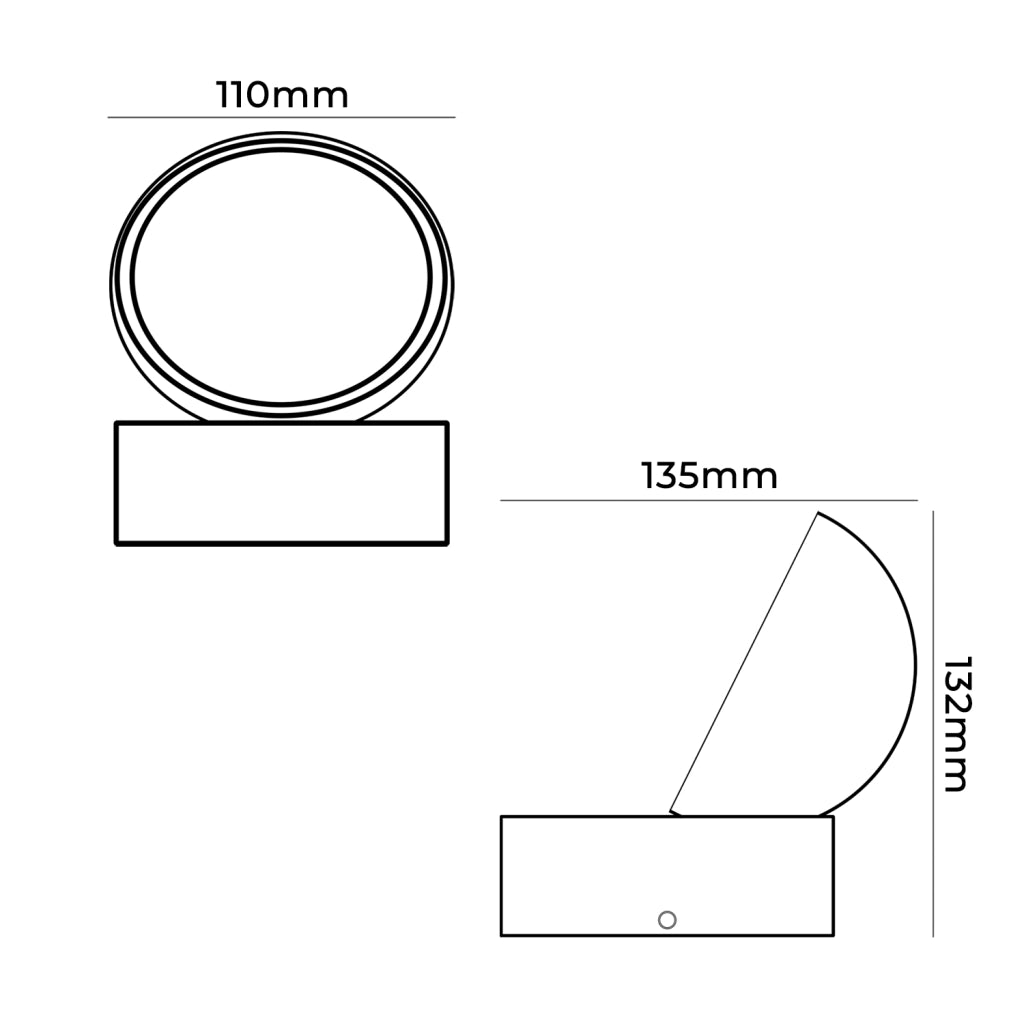 APPLIQUE LED DA ESTERNO 12W CON CCT SWITCH LAMPADA DA PARETE ORIENTABILE IP54 - 3 TEMPERATURE DI COLORE DESIGN MODERNO IN ALLUMINIO BIANCO