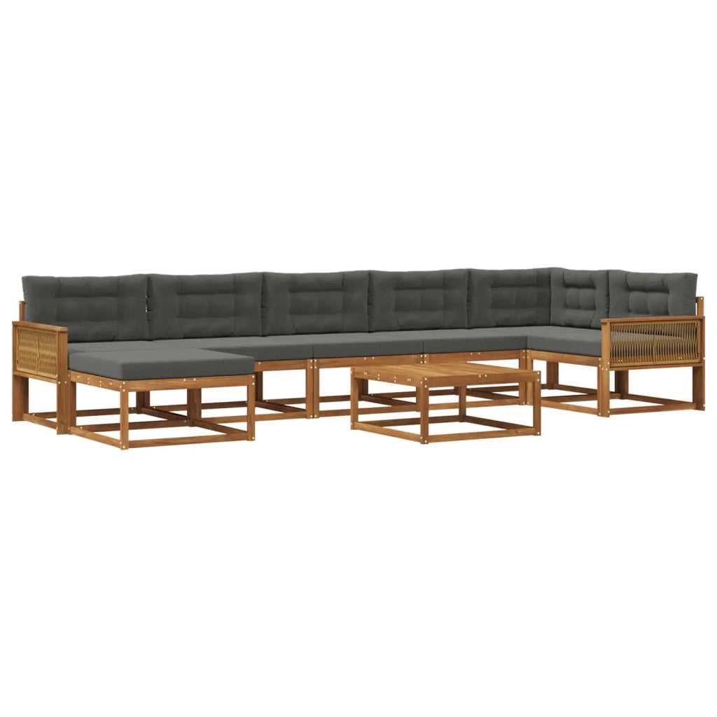 Set di divani da esterno con cuscino 8 pcs Naturale e Antracite 3382770