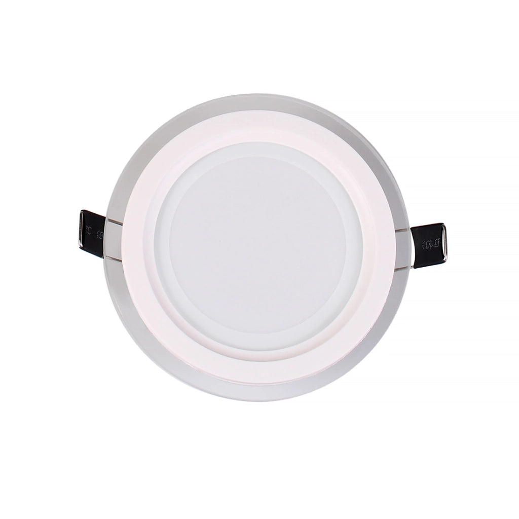 PANNELLO LED 9W TONDO BIANCO DA INCASSO SLIM VETRO PER CONTROSOFFITTI CCT CON 3 TEMPERATURE DI COLORE