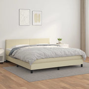 vidaXL Giroletto a Molle con Materasso Crema 180x200 cm in Similpelle