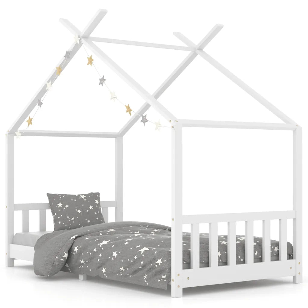 Giroletto per Bambini-Struttura Letto Bambini Bianco in Massello di Pino 90x200 cm 852064