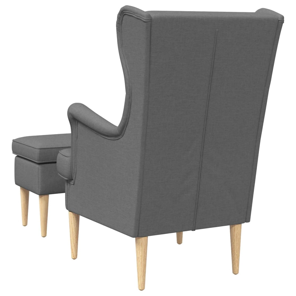 Poltrona con Ottomano 2 pz Grigio Scuro Tessuto 3418802