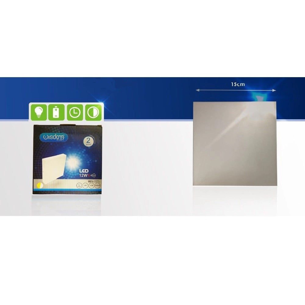 Trade Shop - Applique Led Quadrata 12w Slim Biemissione Luminosa Luce 4000k 3000k 6500k Xc9044 -