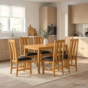 Set da pranzo 7 pz Nero Legno di Quercia Massello 3430261