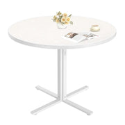 Tavolo da cucina rotondo per 4 persone stile country superficie resistente all'acqua diametro 80 cm altezza 748 cm per soggiorno bianco neve 12_0007680