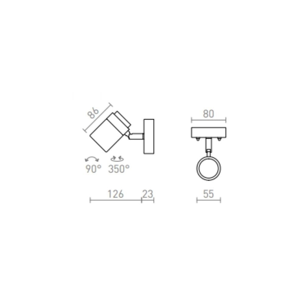 Lampadario LINN I da parete  vetro opalino/cromo 230V G9 LED 3W IP44
