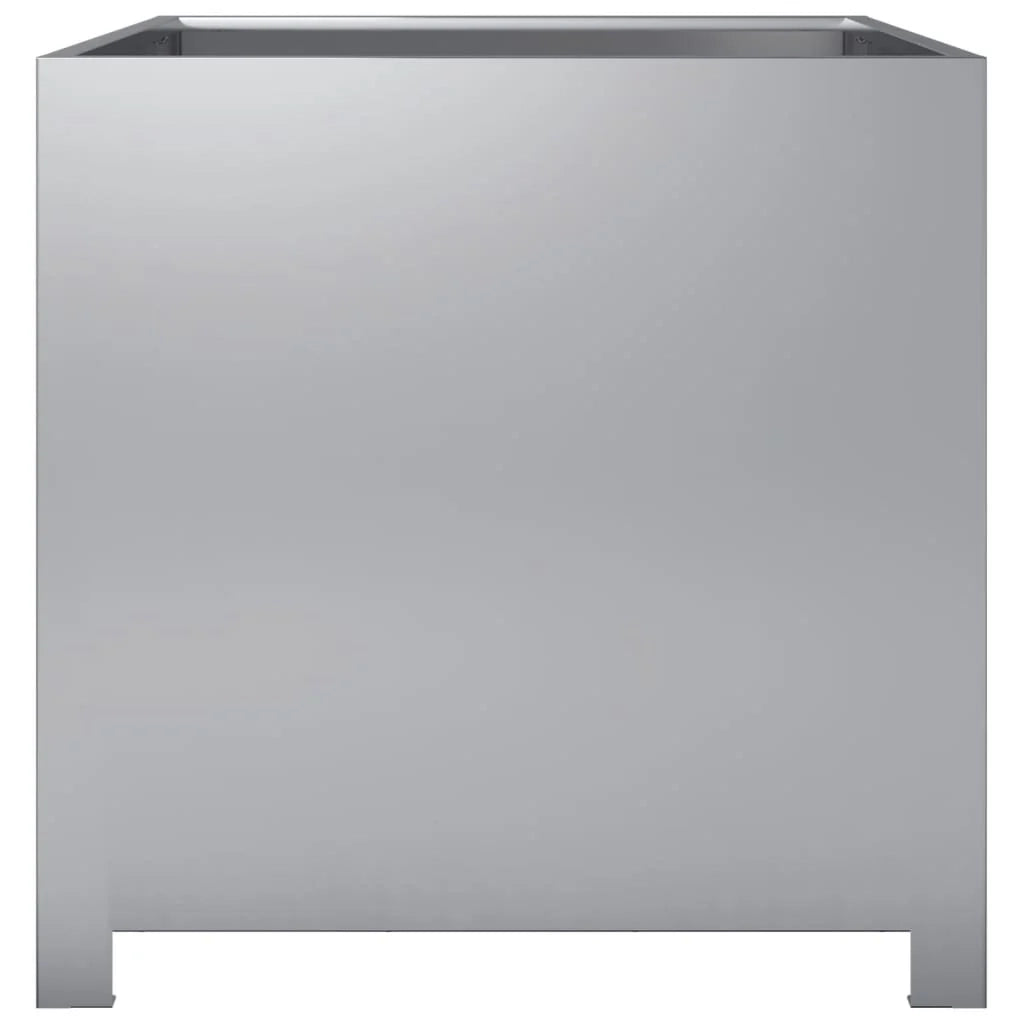 Fioriera rialzata per piante fiori terrazza giardino 50 x 50 x 50 cm acciaio zincato argento 02_0037659
