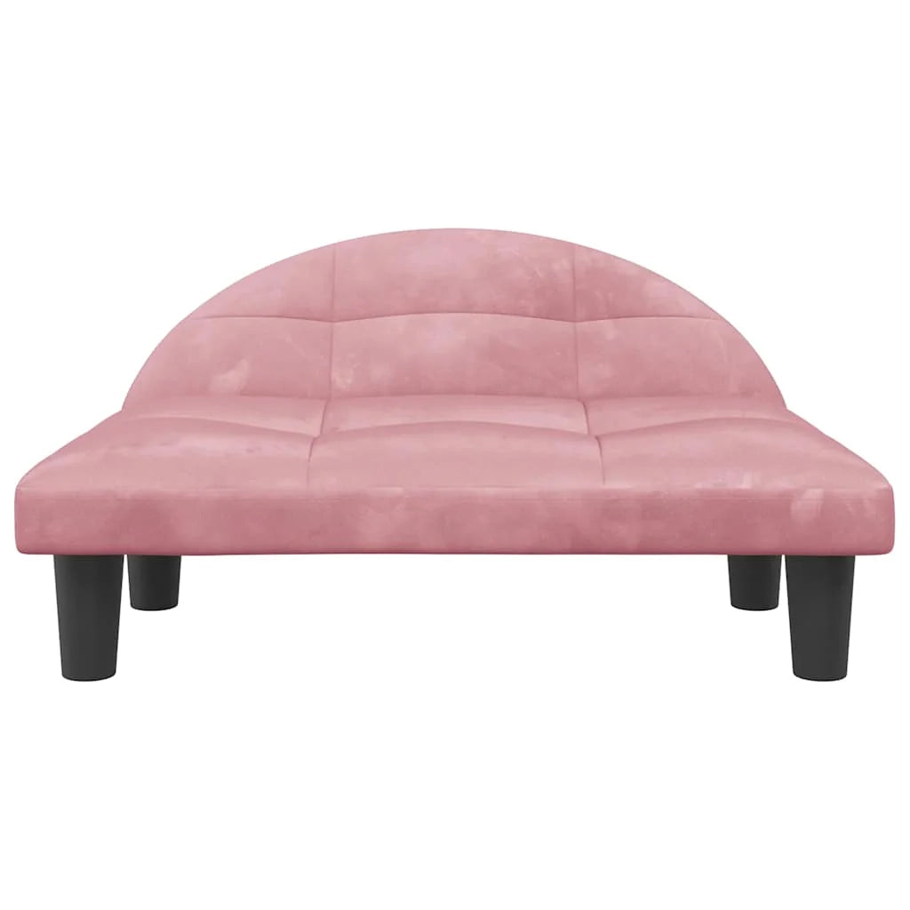 Cuccia per cani a forma di cesto comoda 70 x 52 x 30 cm in velluto rosa 02_0042902