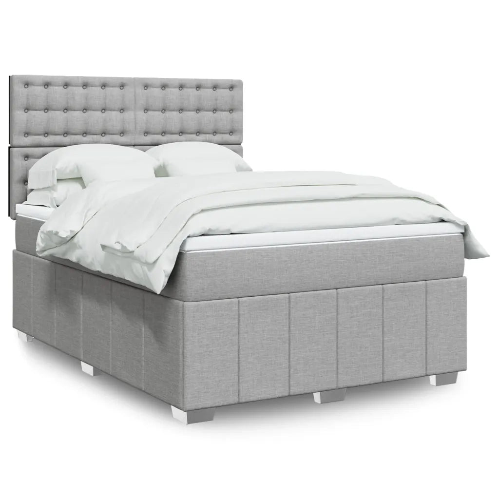 Giroletto a Molle con Materasso Grigio Chiaro 160x200cm Tessuto 3294033