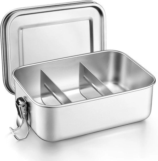 Broodtrommel con contenitori e parete divisoria rimovibile per picnic e scuola - contenitore per picnic e bento box per bambini e adulti - impermeabile - facile da trasportare.
