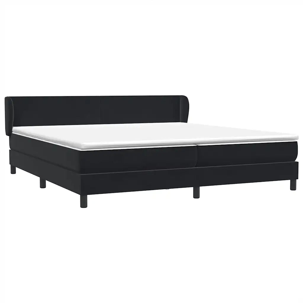 Giroletto a Molle con Materassi Nero 200x220 cm in Velluto 3317417