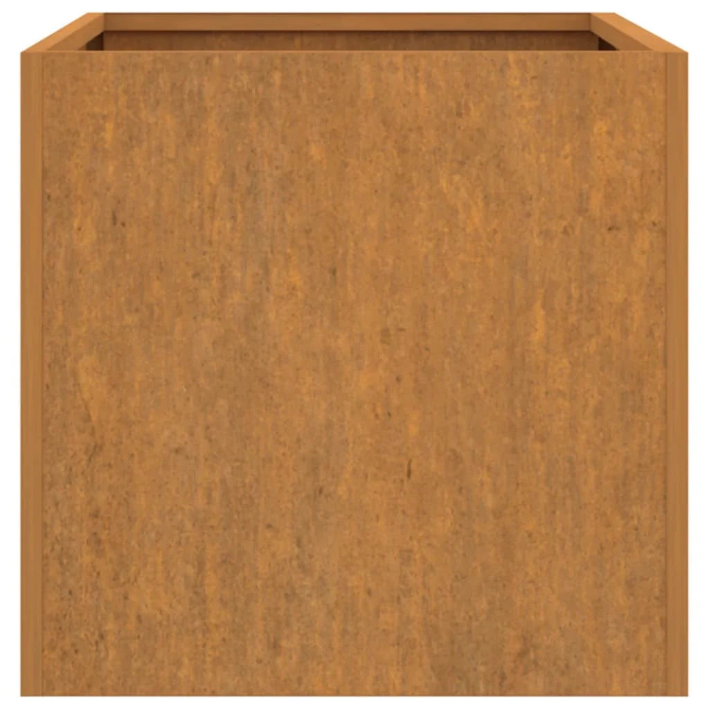 Fioriera rialzata per piante fiori terrazza giardino 62 x 40 x 39 cm acciaio corten marrone 02_0037755