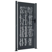 Cancello da giardino-Porta da giardino Antracite 105x205 cm Acciaio Design in Bamb¨´