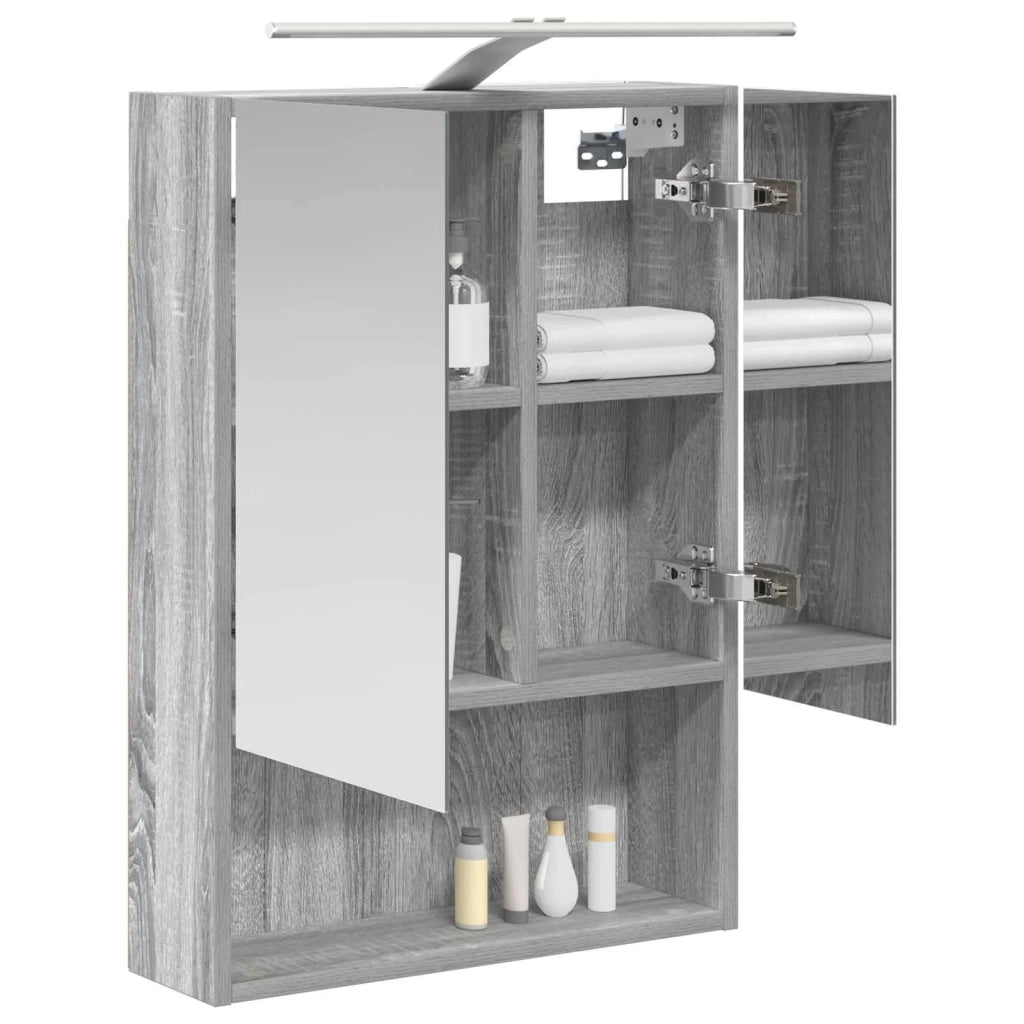 Mobiletto per specchio da bagno Grigio Sonoma 50 x 14,5 x 70 cm