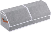 Bacchi di stoccaggio amovibili grandi con coperchi - tessuto in lino - organizzatori di armadi - grigio - contenitori di abbigliamento - 1 pacchetto
