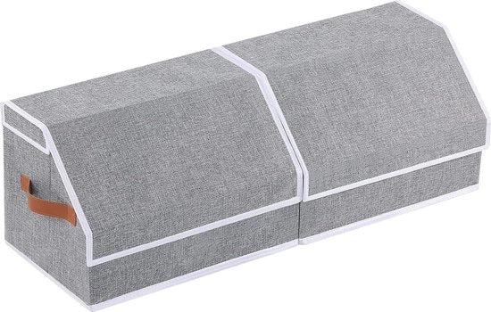 Bacchi di stoccaggio amovibili grandi con coperchi - tessuto in lino - organizzatori di armadi - grigio - contenitori di abbigliamento - 1 pacchetto