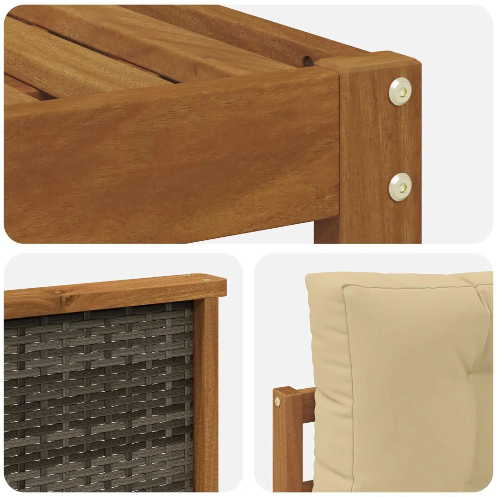Set di divani da esterno 4 pz Naturale e Beige 3382461