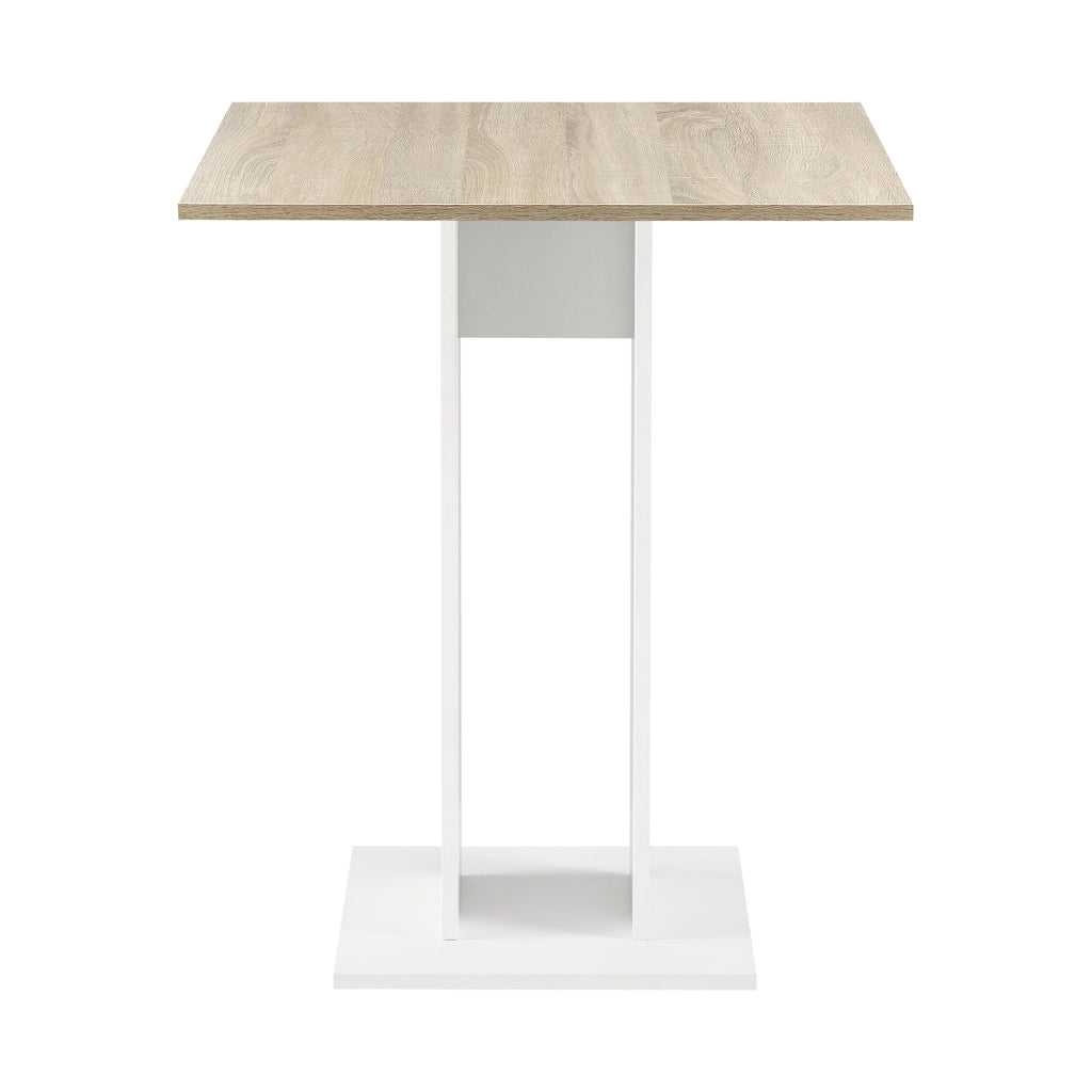 Tavolo Quadrato Lindesnes da Cucina Pranzo Bar 65 x 65 x 78 cm - Effetto Rovere / Bianco [en.casa]