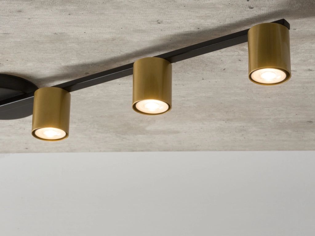 Plafoniera moderna nero-oro 4 spot GU10 25W Sigma Sky
