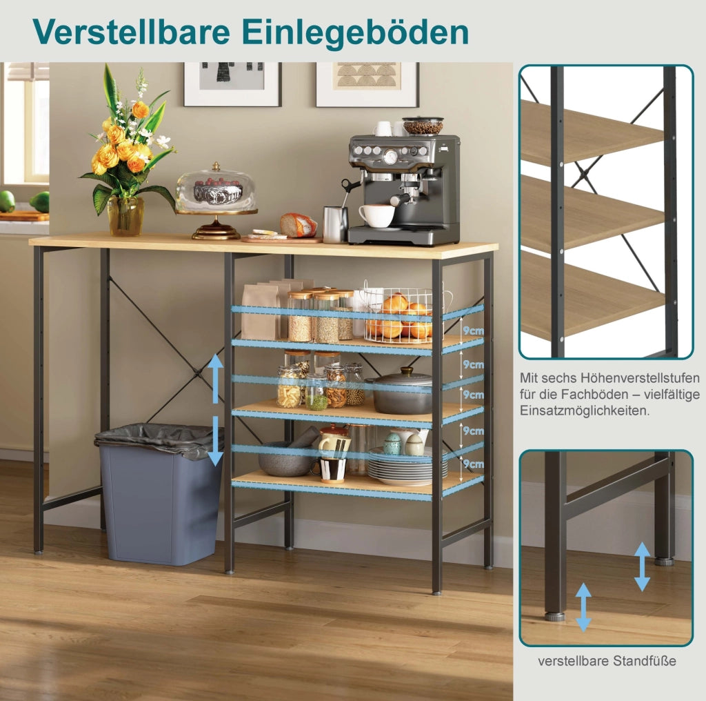 Tavolo organizer modulare in MDF e metallo nero
