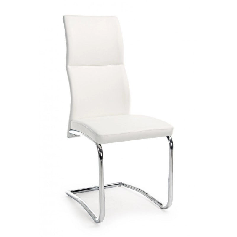 4x Sedia design in ecopelle Bianco THELMA 44x58x h104 cm