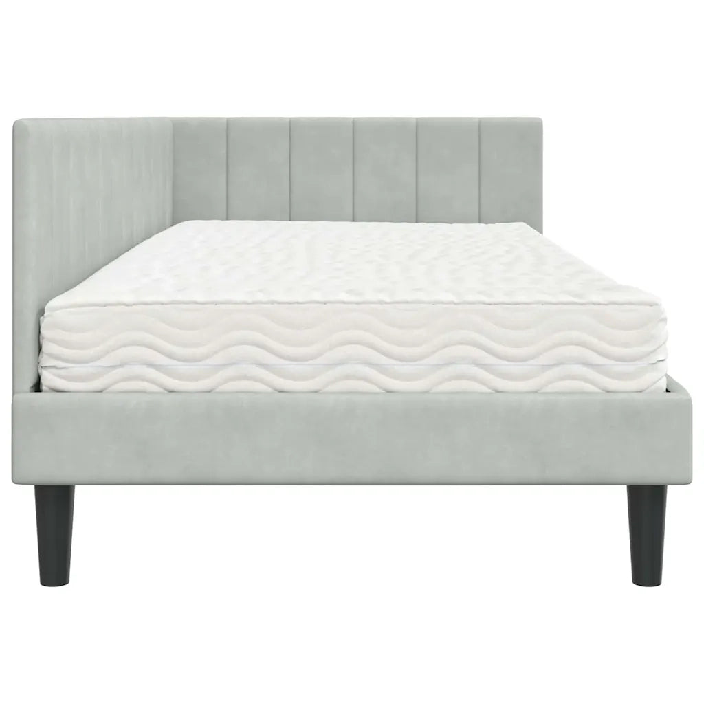 Struttura Letto Angolare con Materasso 2 pz-Giroletto con materasso Grigio chiaro 186848