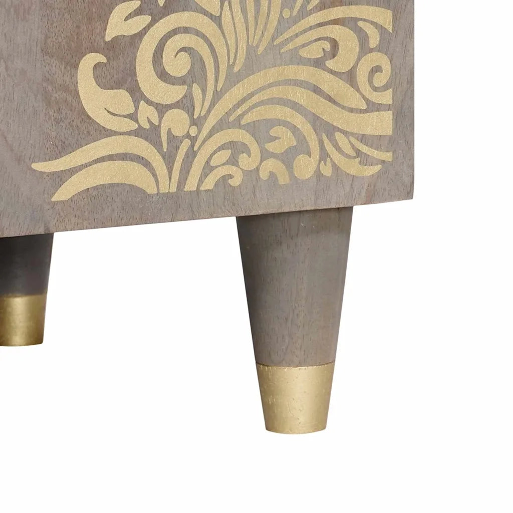 Mobile TV Grigio 105 x 33 x 46 cm Legno di mango massello 4018772