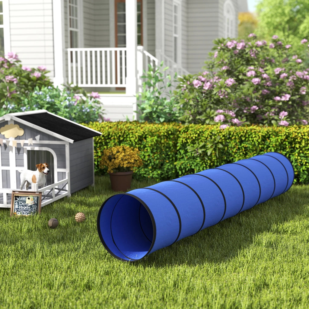 Tunnel per cani Agility 300x50 cm ¨C zephmum ¨C Blu con 4 picchetti e borsa