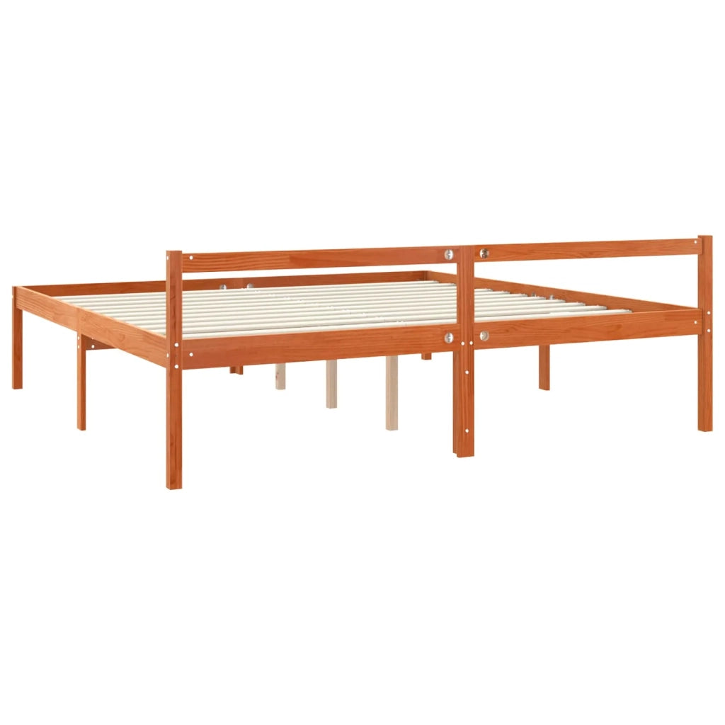 Struttura del letto Marrone cerato 200 x 200 cm Pino massello 867928