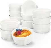 12 forme per soufflé in ceramica - creme brulee - forme per dessert e torta - forme per Ragout - ogni 270 ml - bianche