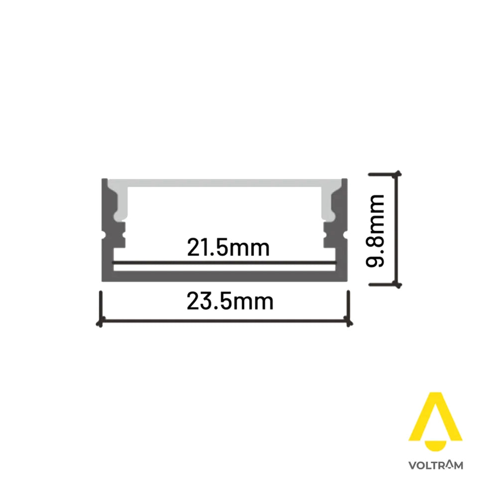 Profilo slim in alluminio bianco 1mt per doppia striscia led