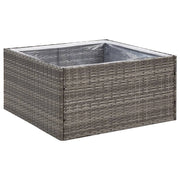 Fioriera rialzata per piante fiori terrazza giardino 80 x 80 x 40 cm resina intrecciata grigia 02_0037908