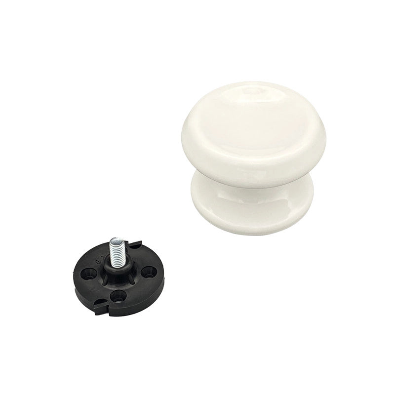 Pomolo fisso per porta SAGUATTI 866/80TB in alluminio bianco lucido