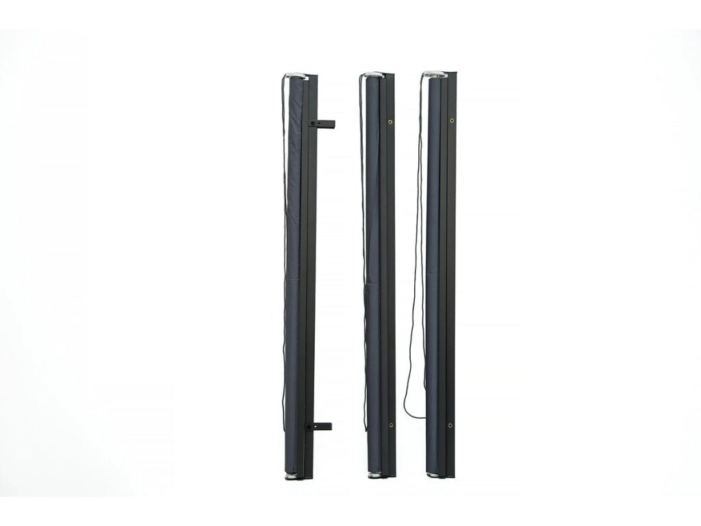 Set di 3 rulli retrattili in metallo - 124,5 x 225 cm - Antracite
